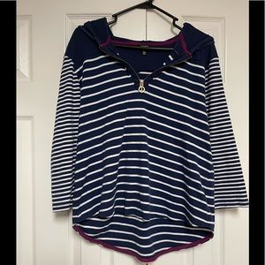 Jones of New York striped half zip hoodie